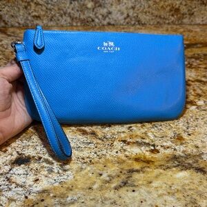 Coach Blue Wristlet